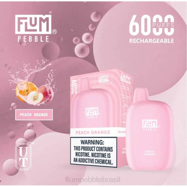 FLUM PEBBLES 6.000 baforadas laranja pêssego 828A62 | FLUM PEBBLE BRASÃLIA